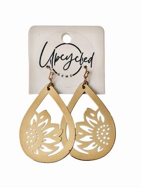 2FOR$30 - Vibrant Gold Cutout Sunflower Dangle Earrings
